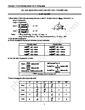 Ôn tập Hình học 10 - Chương 2 Tích vô hướng của hai véc tơ và ứng dụng